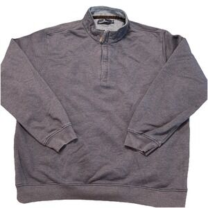 Rainforest Quarter Zip Pullover Mens XXL Blue Mock Neck Sweatshirt Pullover